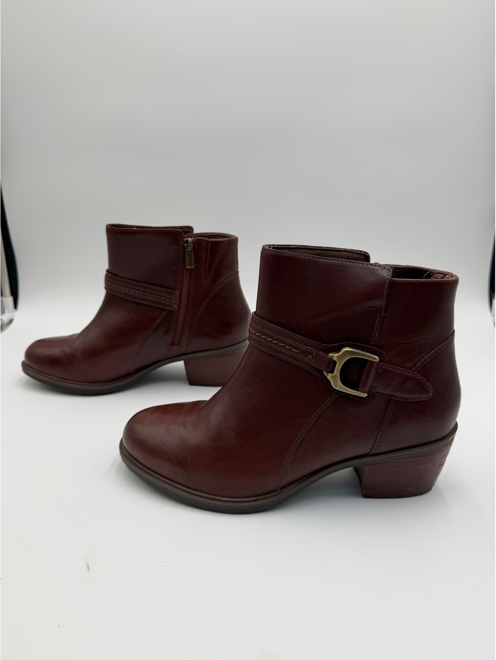Clarks Neva Buckle Leather Boots 10W